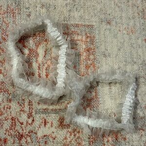 Sheer White Ruffled garters
